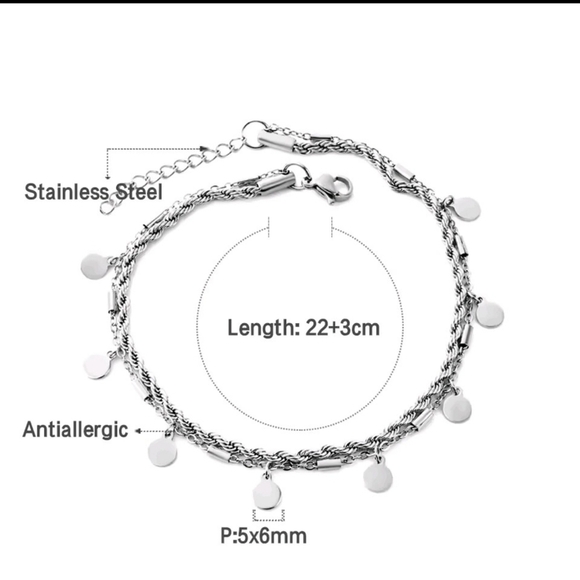 Elegant Silver Chain Foot Bracelet - Picture 3 of 3